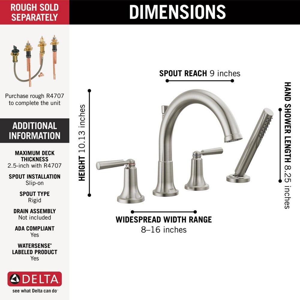Two Handle Roman Tub Faucet with Handshower 