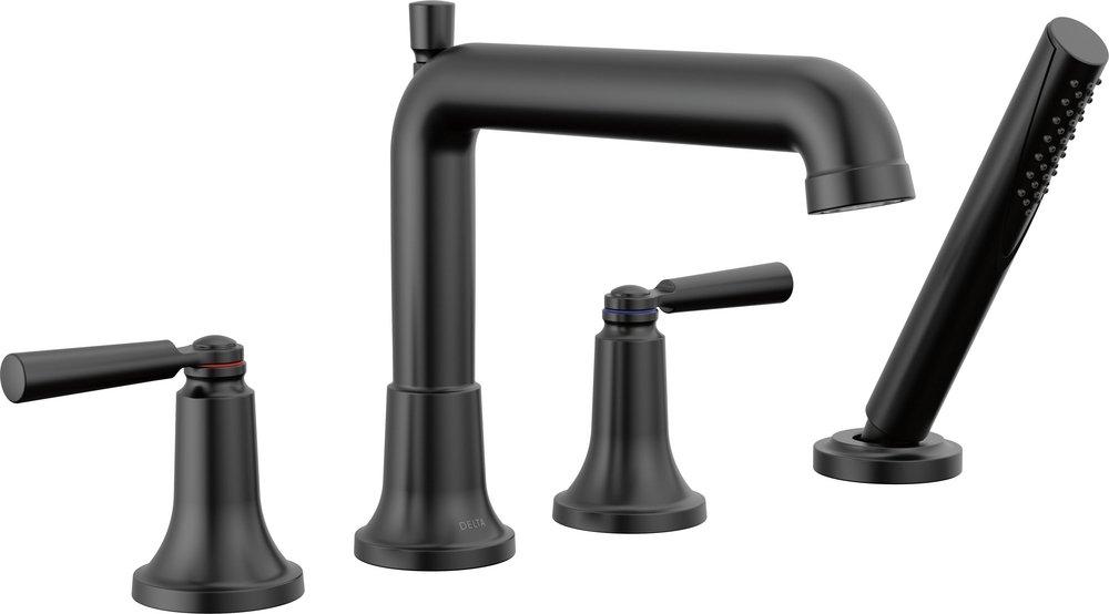 Delta Faucet Matte Black Two Handle Roman Tub Faucet (Trim Only) 