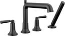 Two Handle Roman Tub Faucet with Hand Shower in Matte Black (Trim Only)