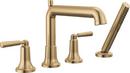 Two Handle Roman Tub Faucet with Handshower in Brilliance® Champagne Bronze (Trim Only)