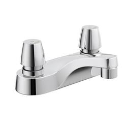 Two Handle Metering Bathroom Sink Faucet in Polished Chrome