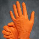 HOSPECO Orange 9 mil Nitrile Assembly, Construction, Industrial, Janitorial and Maintenance Disposable Gloves in Orange (Box of 100) 