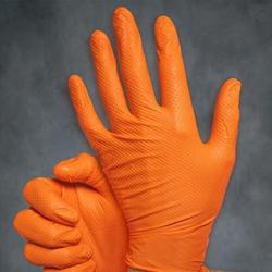 Size L 9 mil Nitrile Assembly, Construction, Industrial, Janitorial and Maintenance Disposable Gloves in Orange (Box of 100)