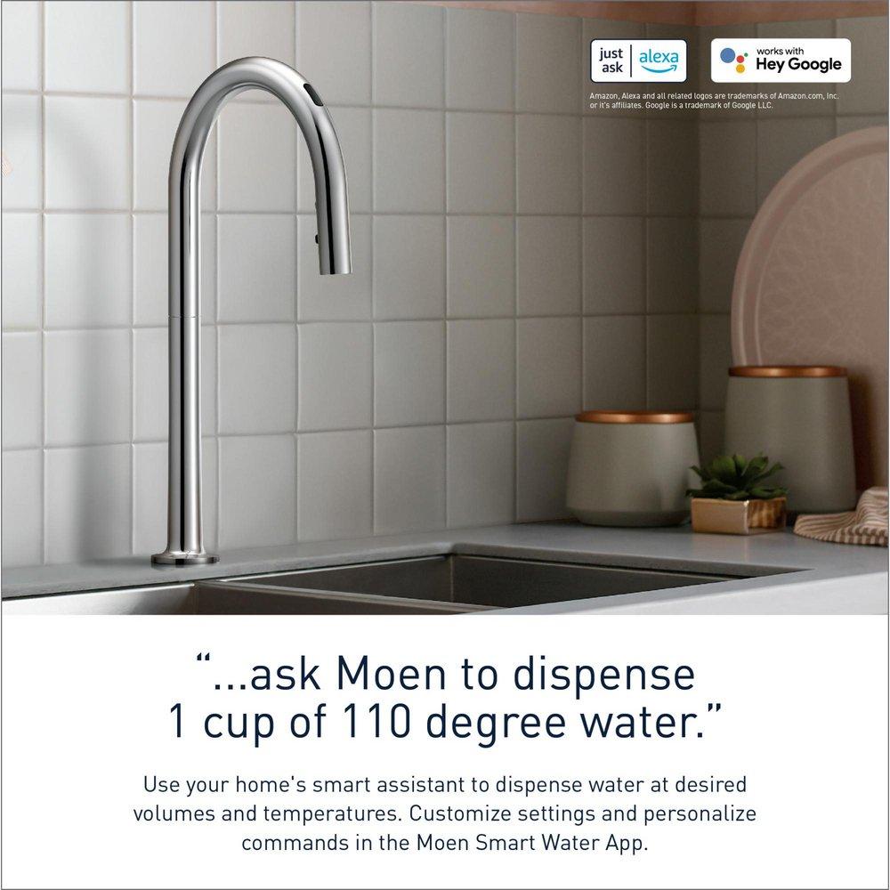 Moen Matte Black Single Handle Pull Down Touchless Kitchen Faucet with Voice Activation 