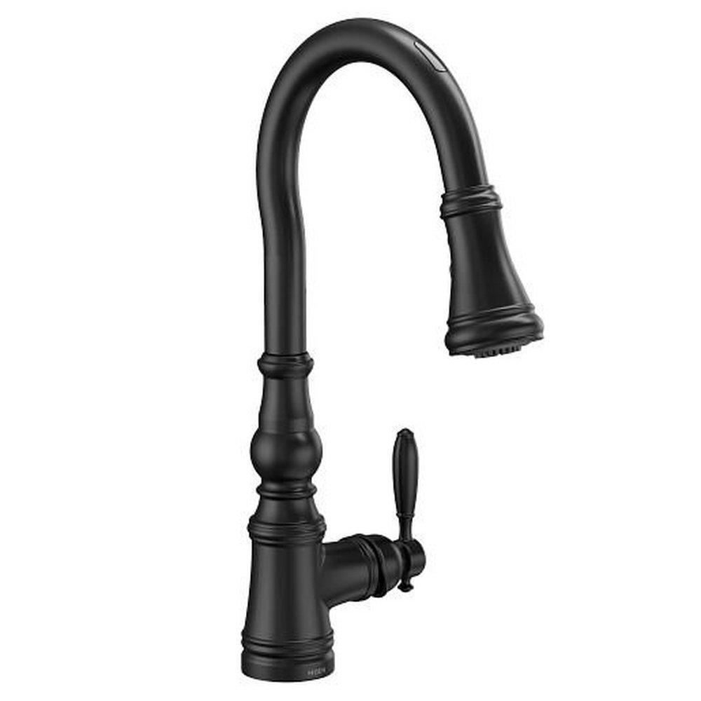 Single Handle Pull Down Kitchen Faucet in Matte Black 