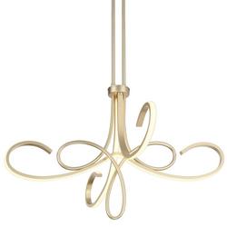 1-Light LED Chandelier in Soft Gold