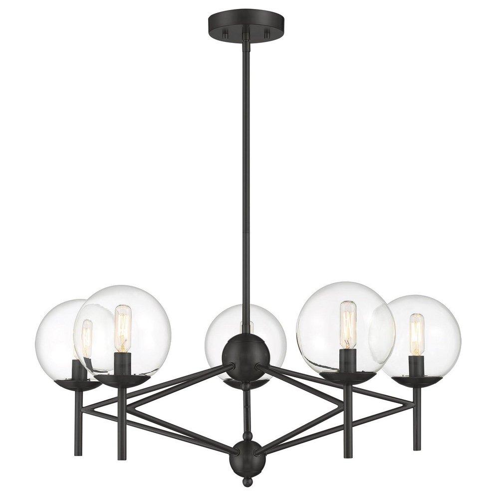 5-Light 29 in. Wide Vantage Chandelier in Coal 