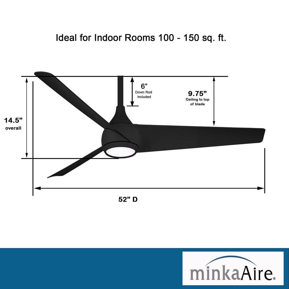 Minka Aire Coal 52 in. 3-Blade Indoor Ceiling Fan 