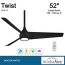 Minka Aire Coal 52 in. 3-Blade Indoor Ceiling Fan 