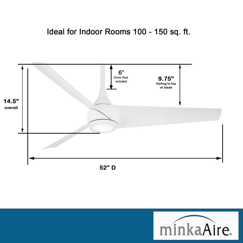 Minka Aire Flat White 52 in. 3-Blade Indoor Ceiling Fan 