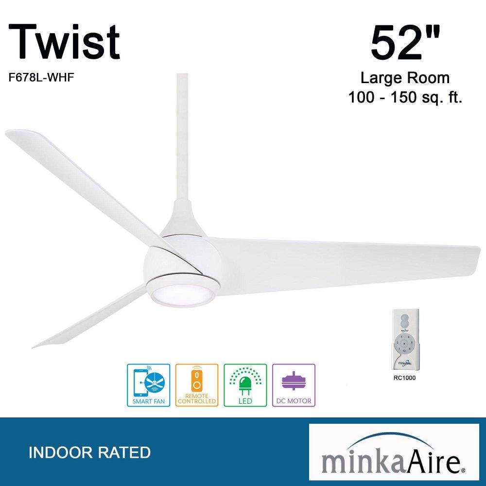 Minka Aire Flat White 52 in. 3-Blade Indoor Ceiling Fan 