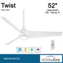 Minka Aire Flat White 52 in. 3-Blade Indoor Ceiling Fan 