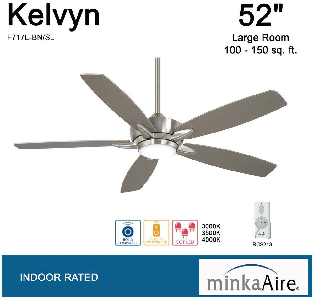 52 in. 5-Blade Indoor Ceiling Fan in Brushed Nickel 