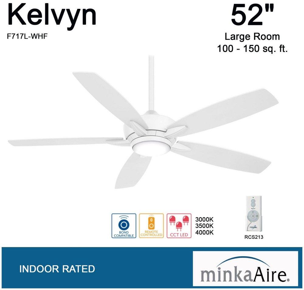 KELVYN - 52 CEILING FAN W/LED LIGHT KIT 