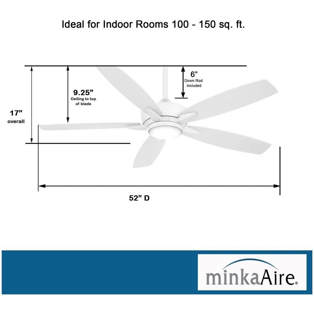 Minka Aire Flat White 52 in. 5-Blade Indoor Ceiling Fan 