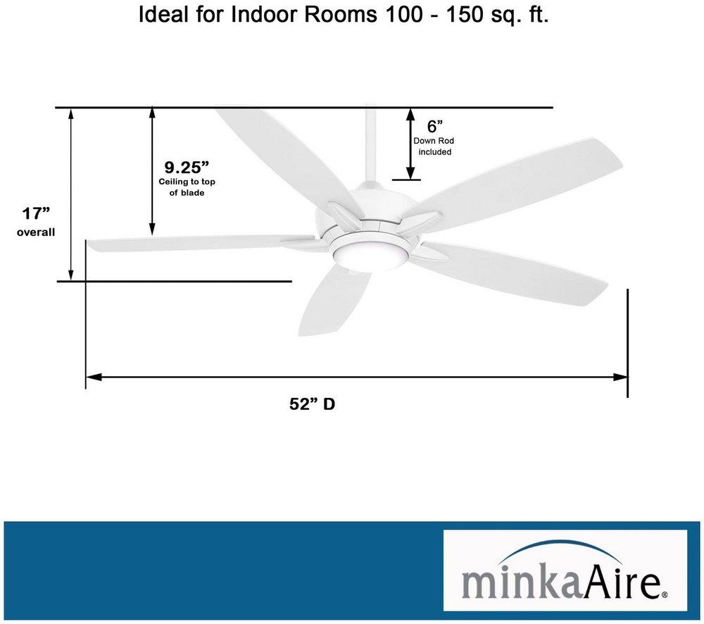 52 in. 5-Blade Indoor Ceiling Fan in Flat White 