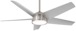58 in. 5-Blade Outdoor Ceiling Fan in Brushed Nickel Wet