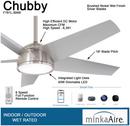 58 in. 5-Blade Outdoor Ceiling Fan in Brushed Nickel Wet 