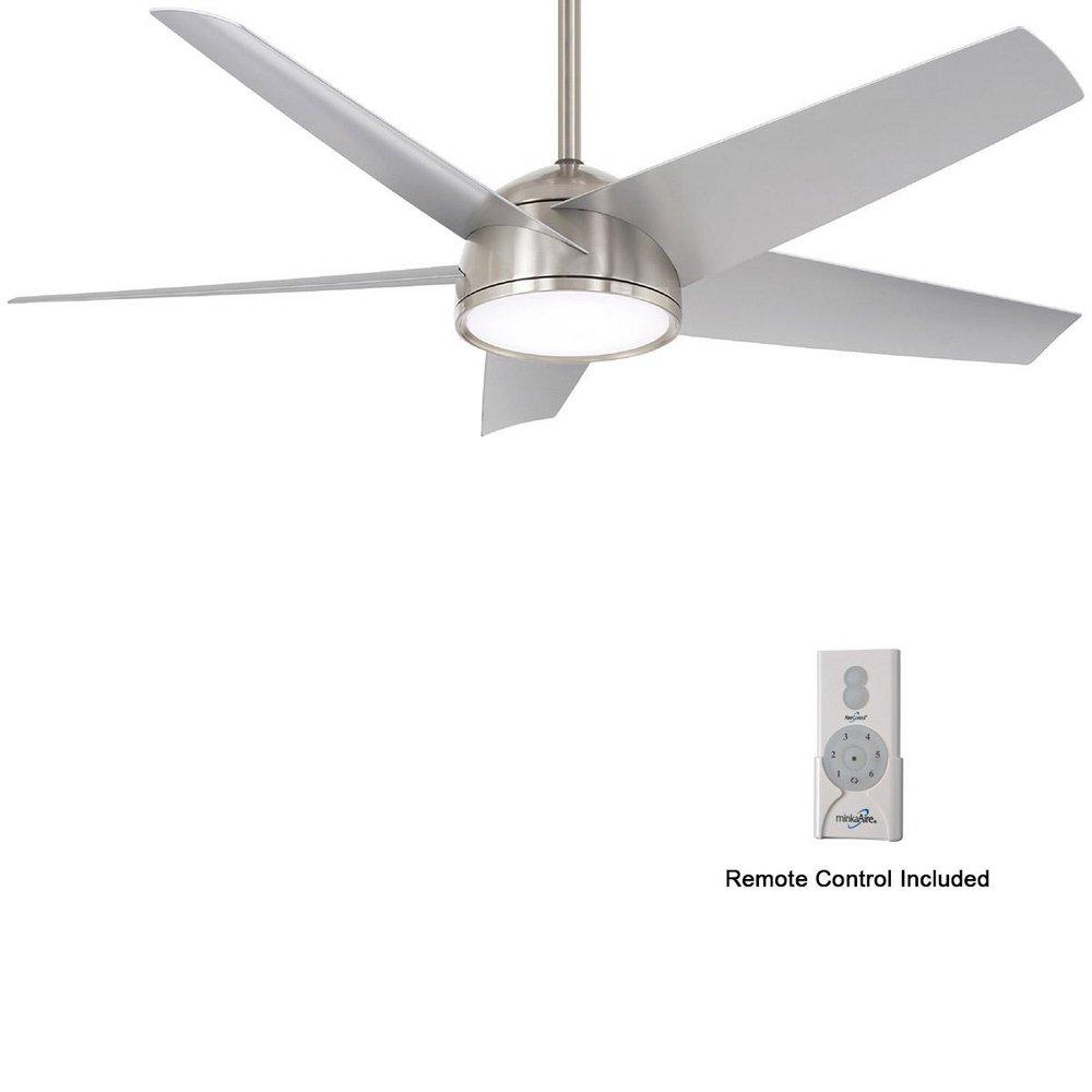 58 in. 5-Blade Outdoor Ceiling Fan in Brushed Nickel Wet 