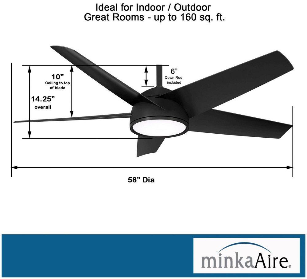 58 in. 5-Blade Outdoor Ceiling Fan in Coal 