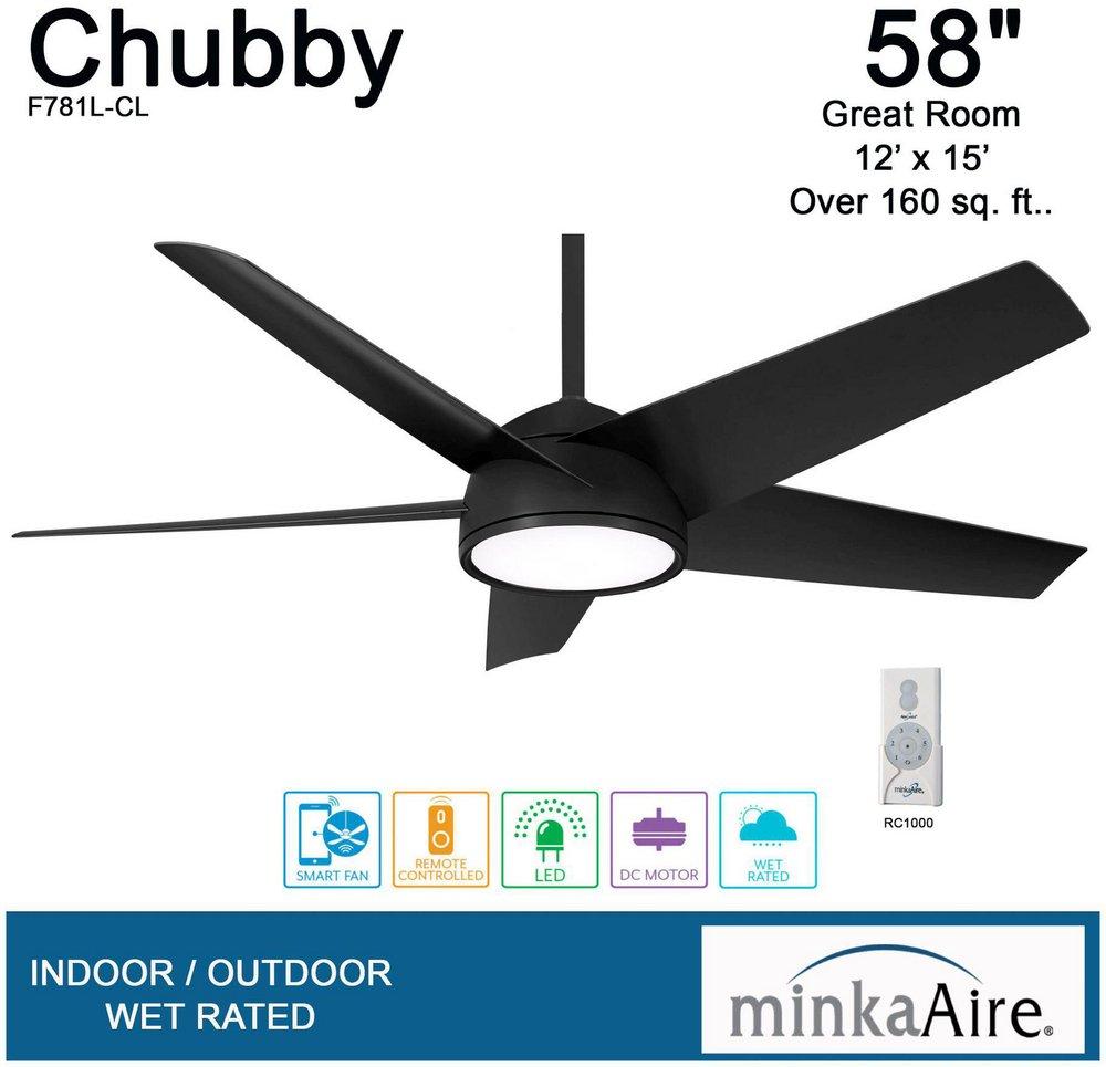58 in. 5-Blade Outdoor Ceiling Fan in Coal 