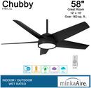 58 in. 5-Blade Outdoor Ceiling Fan in Coal 