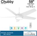 58 in. 5-Blade Outdoor Ceiling Fan in Flat White 