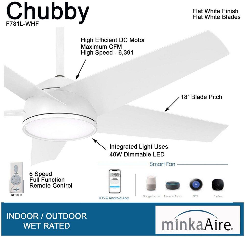 58 in. 5-Blade Outdoor Ceiling Fan in Flat White 