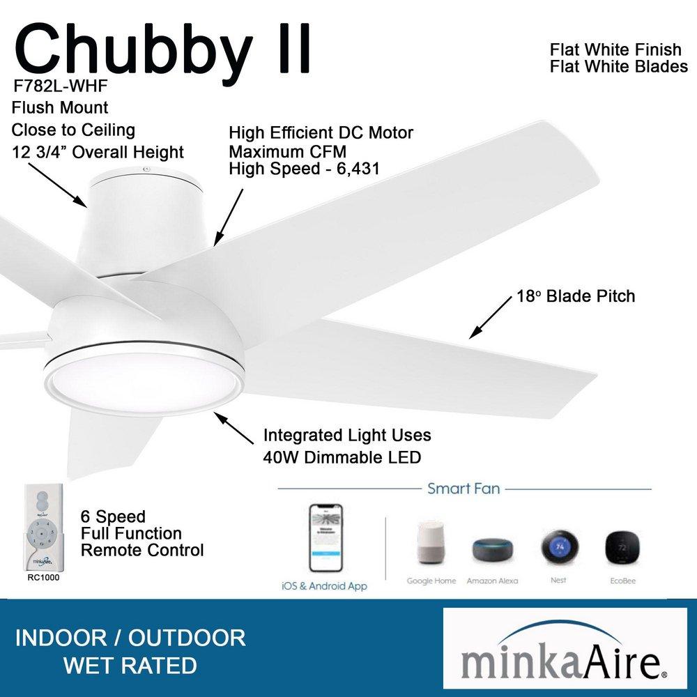 Minka Aire Flat White 58 in. 5-Blade Outdoor Ceiling Fan 