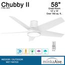 Minka Aire Flat White 58 in. 5-Blade Outdoor Ceiling Fan 