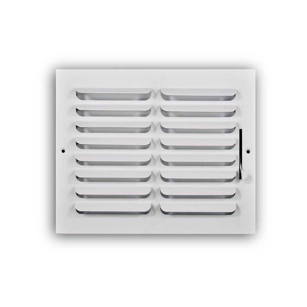 10 x 8 in. Residential Ceiling & Sidewall Register White 1-Way Steel 