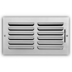 12 x 6 in. 1-Way Stamped Steel Curved Blade Ceiling & Sidewall Register in White