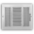 10 x 8 in. Steel 3-way Commercial Ceiling & Sidewall Register in White 