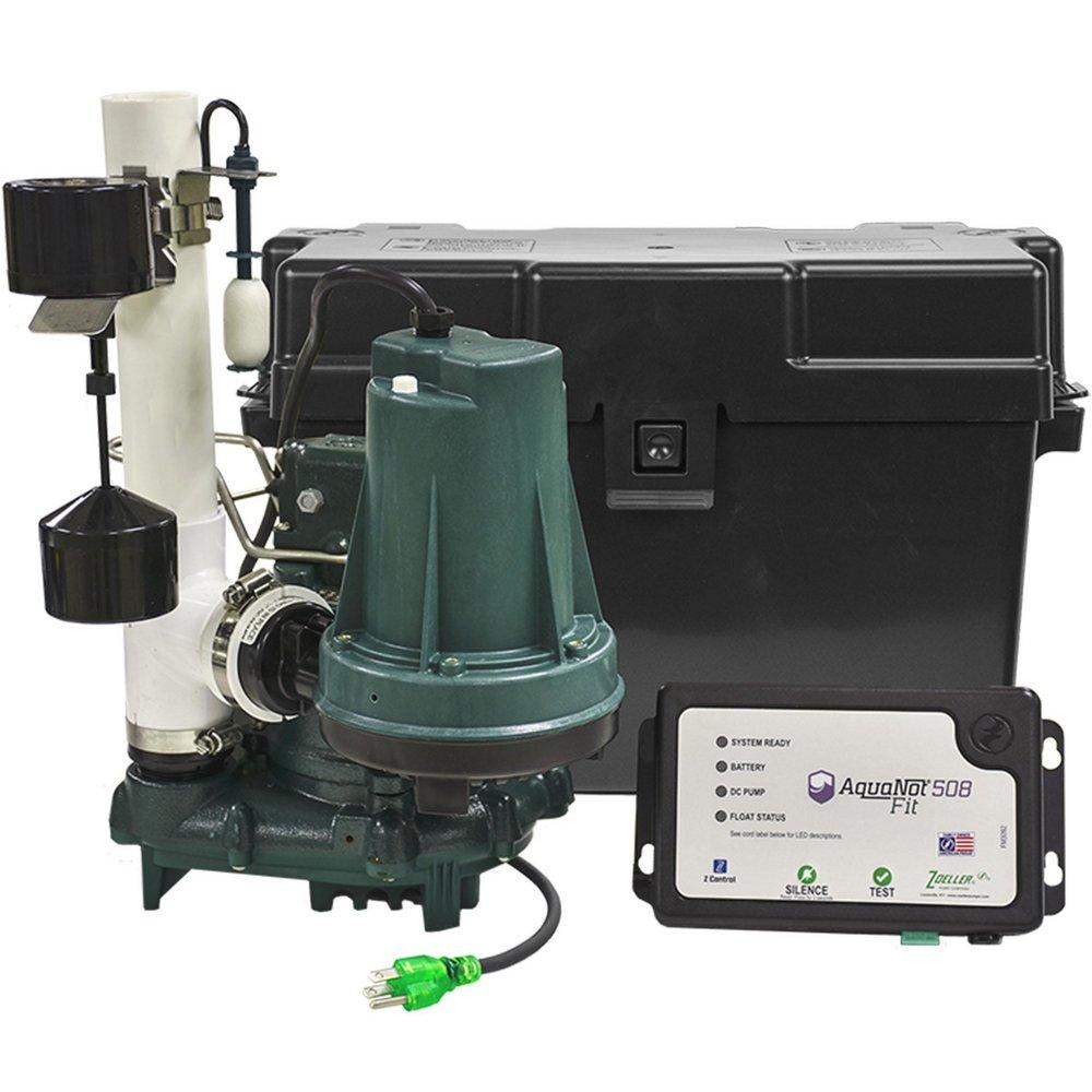 1/3 HP 115V Pre-Assembled Cast Iron Submersible Sump Pump (M63) with 12V Battery Backup 