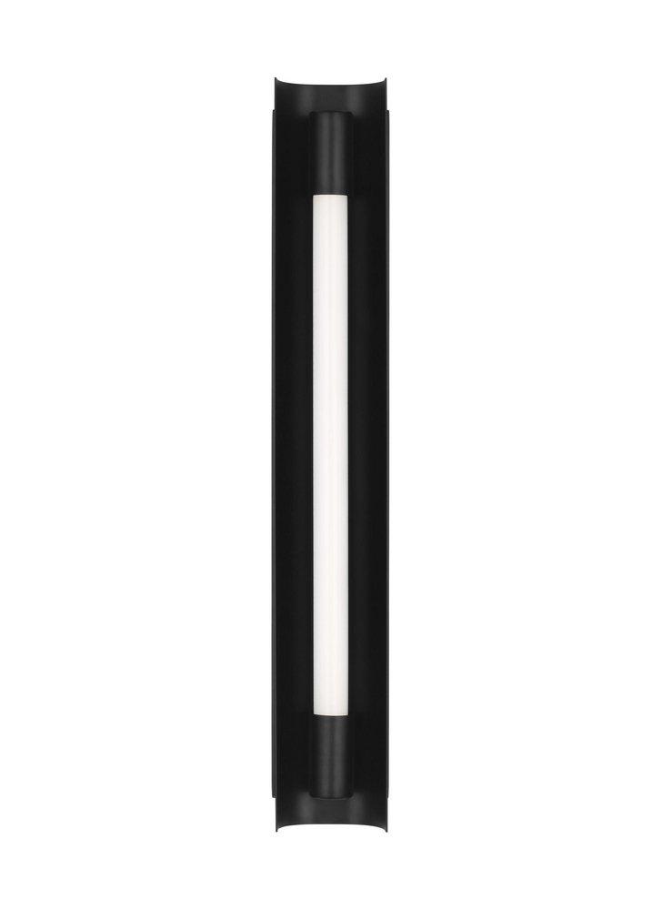 CARSON MODERN LED DIMMABLE INDOOR 1-LIGHT MEDIUM VANITY IN A MIDNIGHT BLACK FINISH WITH A WHITE ACRYLIC DIFFUSER 