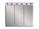 48X30.813 SURFACE MOUNT STEEL MEDICINE CABINET WITH A FRAMELESS POLISHED EDGE MIRROR DOOR AND 5 FIXED REMOVABLE STEEL SHELVES 