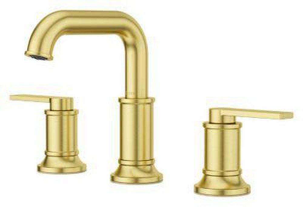 Two Handle Widespread Bathroom Sink Faucet in Brushed Gold 