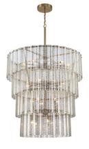 145-1/2 x 48 in. 1120W 4-Tier 28-Light Traditional Chandelier in Satin Brass