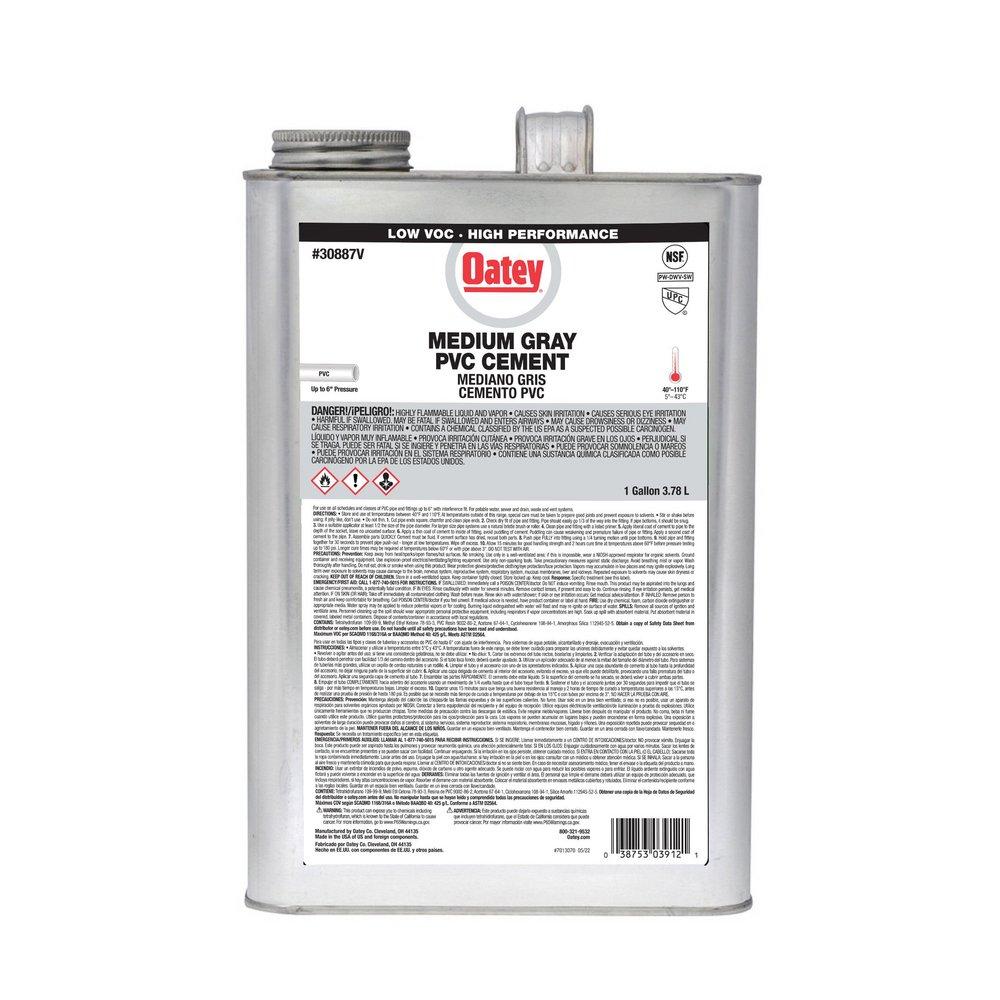 Oatey&reg; Fast Set Grey PVC Pipe Cement 