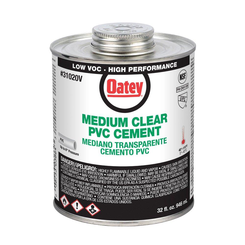 Oatey&reg; Fast Set Clear PVC Pipe Cement 