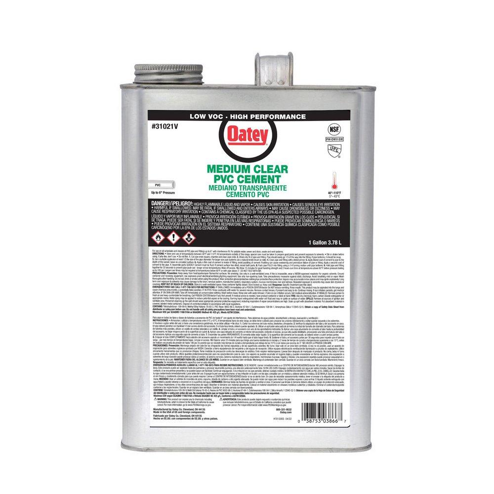 Oatey&reg; Fast Set Clear PVC Pipe Cement 