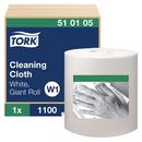 Tork White 1216-1/5 ft. x 12-3/5 in. Polyester and Polypropylene Cloth (Roll of 1100) 