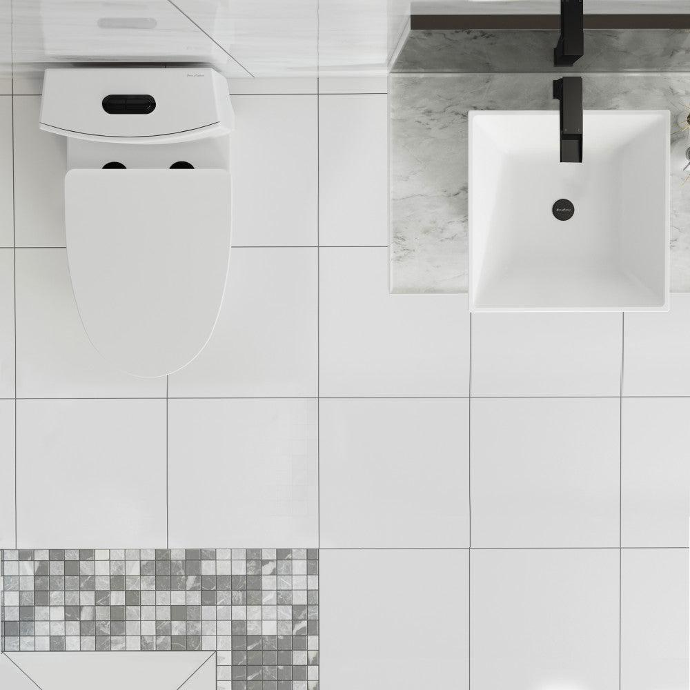 Swiss Madison Glossy White 1.1/1.6 gpf Dual Flush Elongated One Piece Toilet 