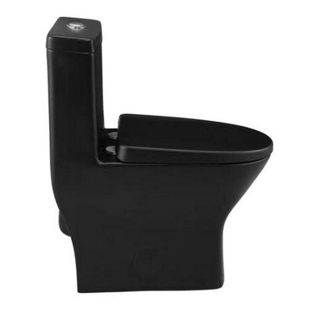 1.1/1.6 gpf Dual Flush Round One Piece Toilet in Matte Black 