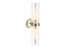 60W 2-Light 21-7/8 in. Wall Sconce in French Gold