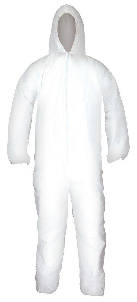 SAS Safety White All-Purpose Hooded Coveralls with Zipper Closure 