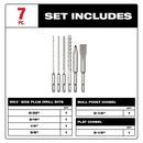 6PC SDS PLUS MX4 4-CUTTER & CHISEL KIT 