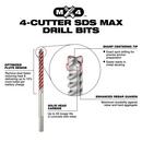 6PC SDS PLUS MX4 4-CUTTER & CHISEL KIT 