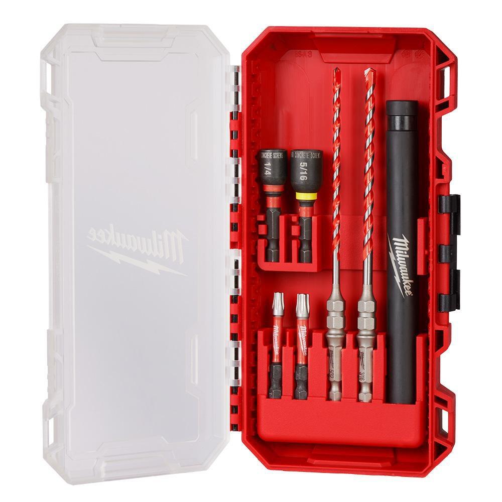 Milwaukee&reg; Black 5/32 in., 3/16 in., 1/4 in., 5/16 in. Hex Hammer 7-Piece Drill Bits & Bit Sets 