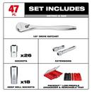 Milwaukee® Silver/Red Ratchet and Socket Set 1-Tool 